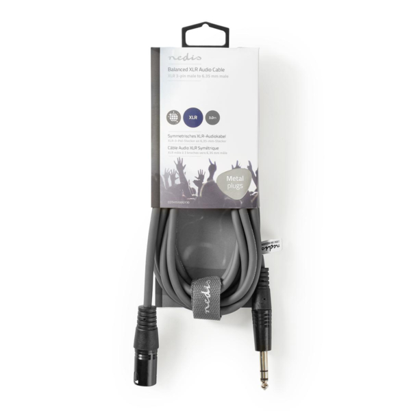 Balanced XLR Audio Cable | XLR 3-Pin Male - 6.35 mm Male | 3.0 m