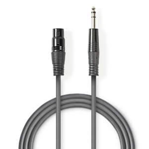 XLR Audio Cable | XLR 3-Pin Female - 6.35 mm Male | 1.5 m | Grey