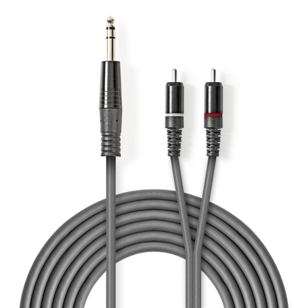 Stereo Audio Cable | 6.35 mm Male - 2x RCA Male
